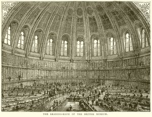 Lesesalen til British Museum av English School