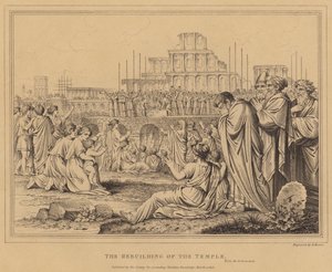 Der Wiederaufbau des Tempels, Esra (Gravur) von English School