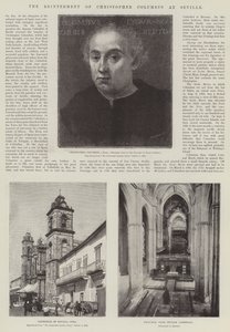 Gjenbegravelsen av Christopher Columbus i Sevilla (gravering) av English School