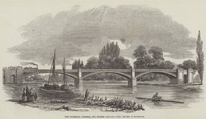 Richmond, Windsor og Staines Railway Bridge ved Richmond (gravering) av English School