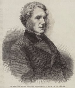 Høyre ærede Edward Cardwell, MP, utenriksminister for koloniene (gravering) av English School
