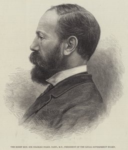 Høyre ærede Sir Charles Dilke, Baronet, MP, president for det lokale styret (gravering) av English School