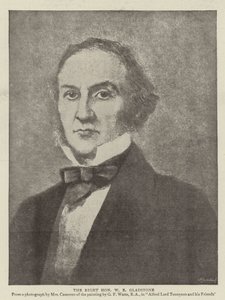 The Right Honourable W E Gladstone (litho) av English School