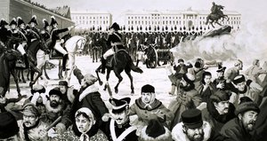 The Rise and Fall of the Romanovs: The Wars with the West (gouache på papir) av English School
