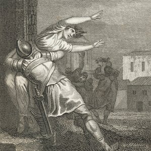 Romerne bortførte Sabinerkvinnene for å få dem til koner (gravering) av English School