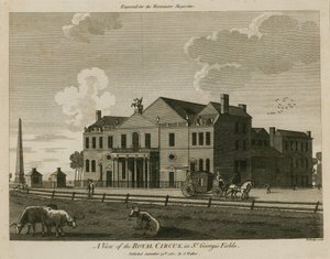 The Royal Circus i St Georges Fields, Surrey, nær Obelisken av English School