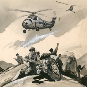 Royal Marine Commandos i et problemsted på 1960-tallet av English School
