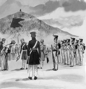 Royal Marines okkuperer den nyervervede øya Hong Kong av English School