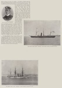 Royal Navy at Apia (gravering) av English School