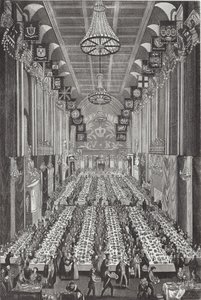 Das königliche Bankett in der Guildhall am 9. November 1837 von English School