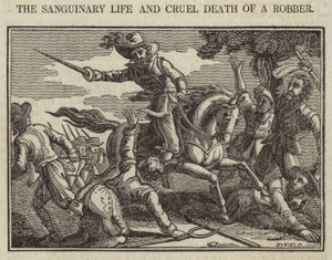 The Sanguinary Life and Cruel Death of a Robber (gravering) av English School