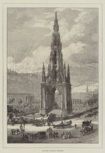 Scott-monumentet, Edinburgh (gravering) av English School