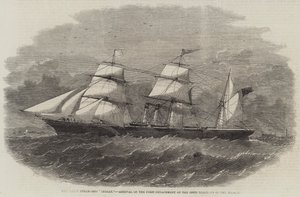 The Screw Steam-Ship "Indian," Ankomst av den første avdelingen av det 100. regimentet i Mersey (gravering) av English School