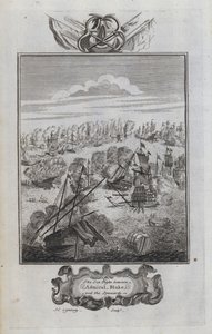 Havkampen mellom admiral Blake og spanjolene (gravering) av English School