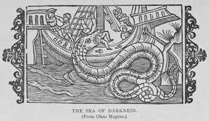 The Sea of Darkness, fra en bok av Olaus Magnus (1490-1557), fra 