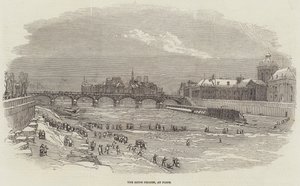 The Seine Frozen, i Paris (gravering) av English School