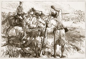 The Sepoys at Buxar, illustrasjon fra Cassells Illustrated History of India av James Grant, pub. 1879 av English School