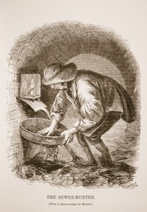 The Sewer-Hunter, fra daguerreotypien av Richard Beard, illustrasjon fra London Labor og London Poor av Henry Mayhew, pub. 1862 av English School