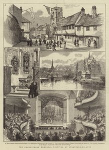 Shakespeare Memorial Festival i Stratford-on-Avon (gravering) av English School