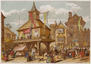 Shakspere-jubileet i Stratford-upon-Avon (litho-farge) av English School