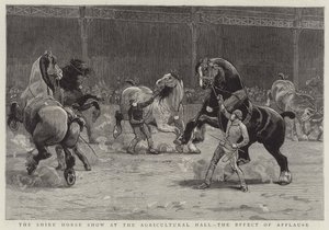 Shire Horse Show i Agricultural Hall, effekten av applaus (gravering) av English School