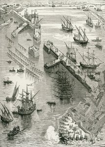The Siege of Rochelle, fra The History of France, av Emile de Bonnechose, utgitt av Ward, Lock and Co, London av English School
