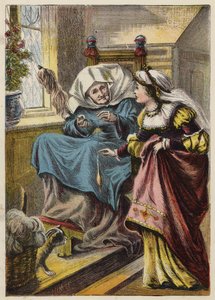 The Sleeping Beauty In The Woods (farge litho) av English School