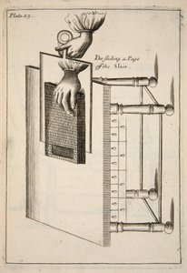 The Sliding a Page off the Slice, pub. 1683 gravering. av English School