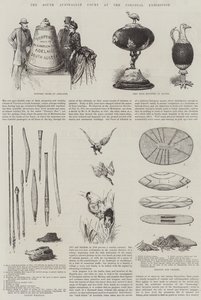 Den sør-australske domstolen på Colonial Exhibition (gravering) av English School