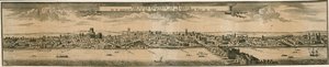 The South Prospect of London, etter den store brannen i 1666 av English School