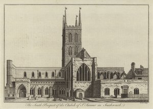 Sørprospektet til Church of St Saviour i Southwark