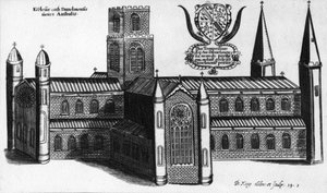 Det sørlige ytre av Durham Cathedral, 1660 av English School