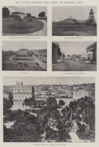 Den spansk-amerikanske krigen, utsikt over Matanzas, Cuba (gravering) av English School