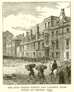 Stedet der Ridley og Latimer ble brent i Oxford, 1555