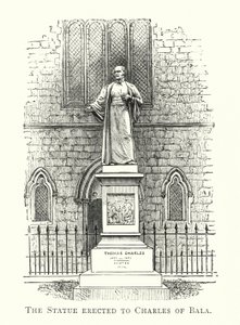 Statuen reist til Charles av Bala (gravering) av English School