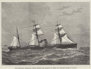 Steam-Ship Sarmatian, som formidler markisen av Lorne og prinsesse Louise til Canada (gravering) av English School