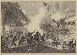 The Storming of Lucknow (gravering) av English School