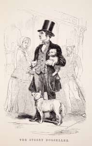 The Street Dog-Seller, illustrasjon fra London Labor og London Poor av Henry Mayhew, pub. 1862 av English School