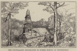 The Sub-Wealden Exploration i Sussex, Boring at Netherfield (gravering) av English School