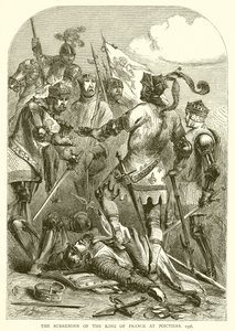 Overgivelsen av kongen av Frankrike ved Poictiers, 1356 av English School