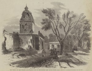 Temple of Ram Swamee, en avansert post fra den britiske leiren før Delhi (gravering) av English School