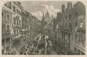Thanksgiving Day: prosesjonen som passerer opp Ludgate Hill