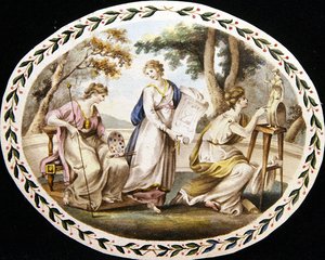 The Three Muses of the Arts, ca. 1790 (akvarell på papir) av English School