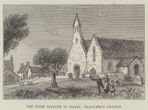 Tiendestriden i Wales, Llanarmon kirke (gravering) av English School