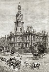 Rådhuset, Sydney, ca. 1880, fra 