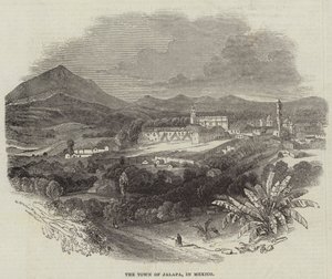 Byen Jalapa, i Mexico (gravering) av English School
