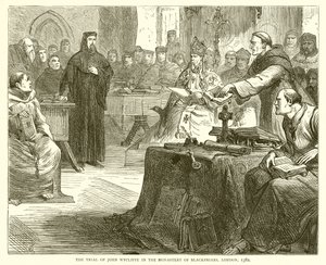Rettsaken mot John Wycliffe i Monastery of Blackfriars, London, 1382 av English School