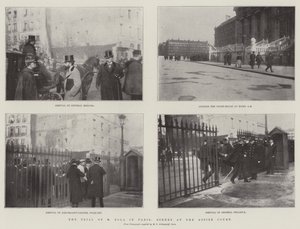 Rettssaken mot M Zola i Paris, scener ved Assize-domstolen (gravering) av English School