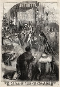 Rettssaken mot dronning Catherine av Aragon i 1529, den første kona til Henry VIII, hvis ekteskap med kongen ble annullert - Proces de Catherine d