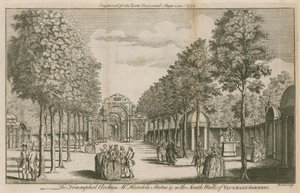 Triumfbuene, Mr Handels Statue, i South Walk of Vauxhall Gardens, London av English School